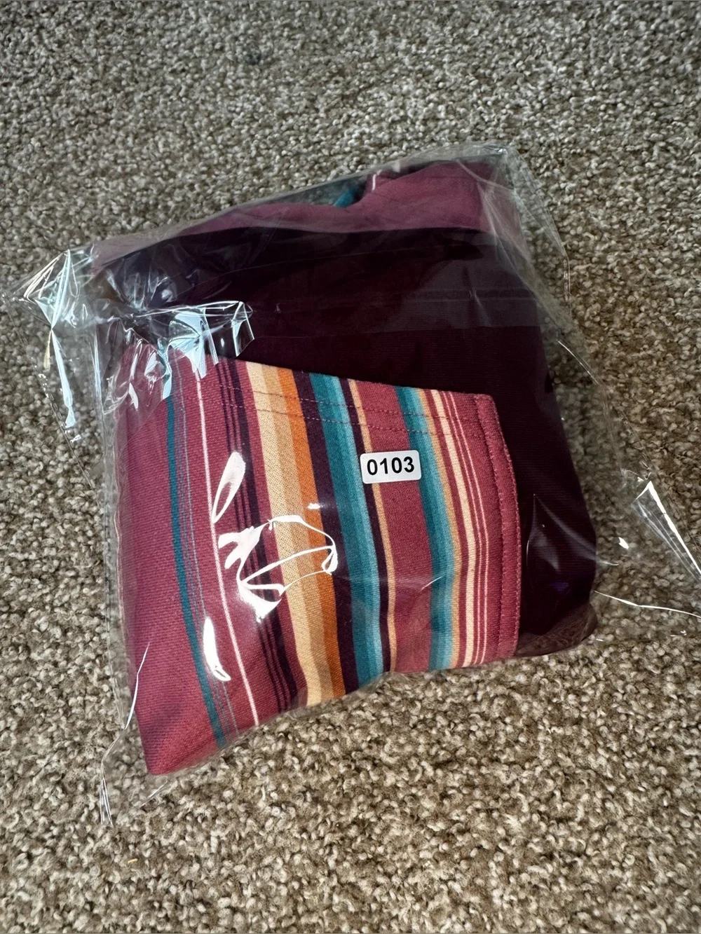 Hooey Men’s Pullover Hoodie Size L Burgundy Striped Logo Pocket Cotton Blend